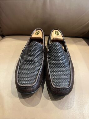 Tommy Bahama Mens Naples
Driving Leather Loafers Woven Size 11